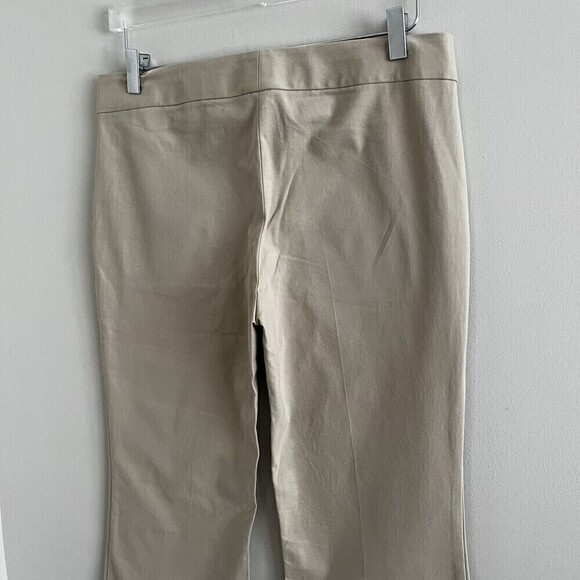 Theory Flared Leg Khaki Trousers Pants Womens Size 10 Tan Stretch - Picture 5 of 12